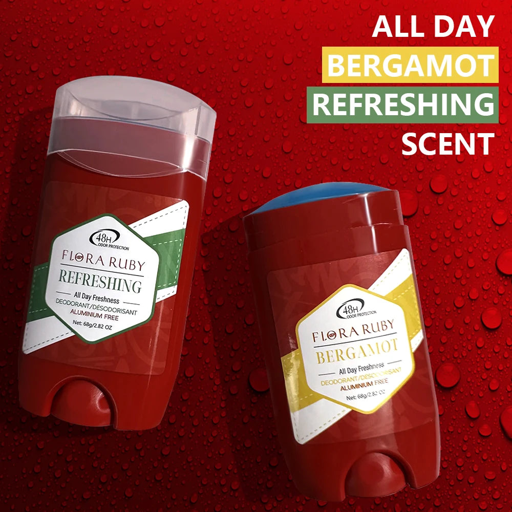 Tidesmit Flora Ruby 68g stick deodorant for men provides 48-hour long-lasting odor protection and fresh scent.