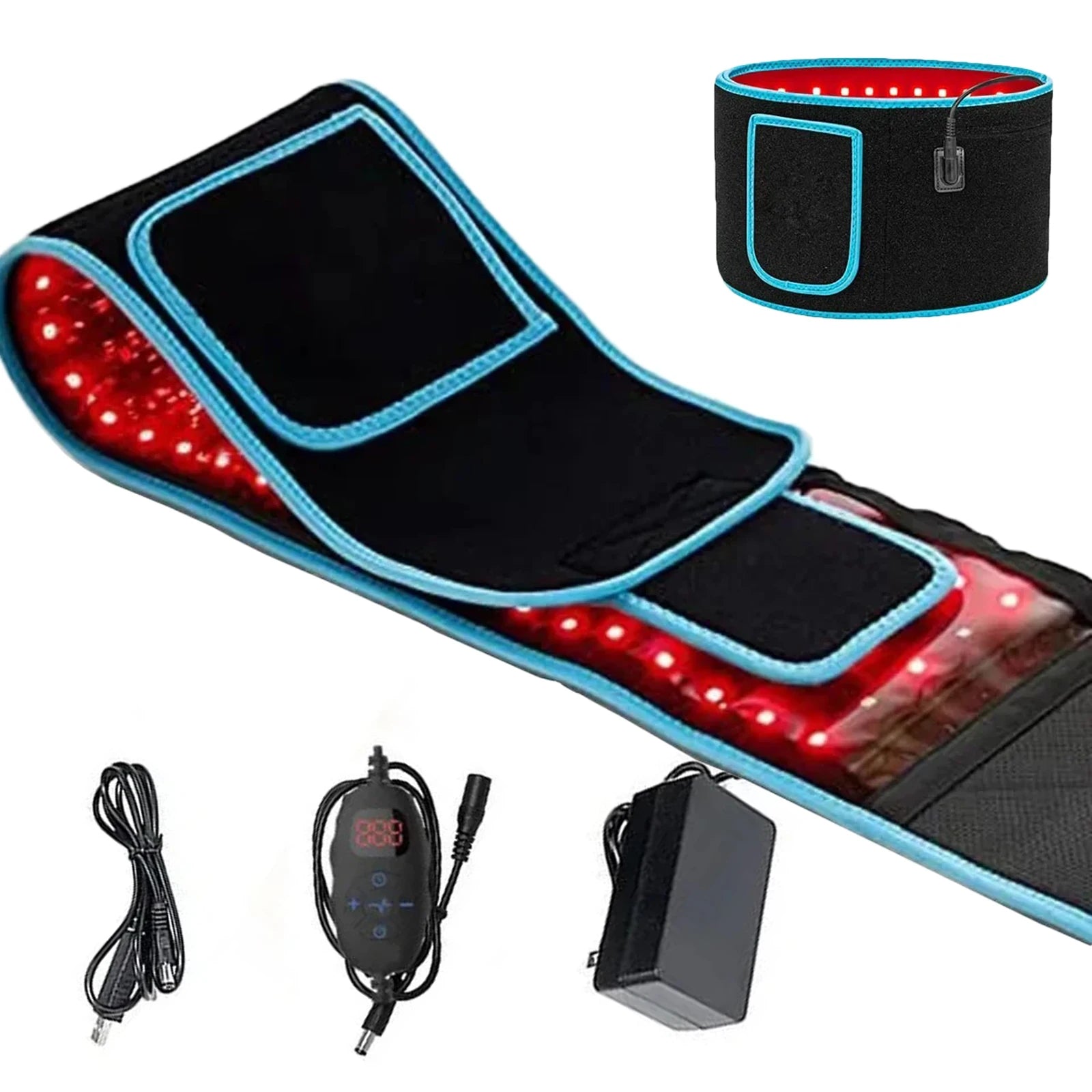 Red ＆Infrared LED Light Therapy Belt 850nm 660nm Back Pain Relief Wrap Burn Fat Wrap Slimming Machine Waist Heat Pad Full Body