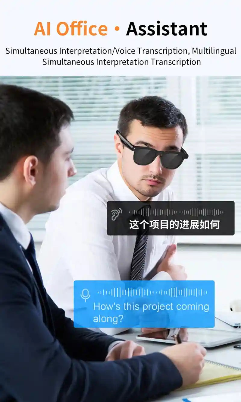 AI Smart Glasses with Real-Time Translation & 4K Camera | Tidesmit Tidesmit