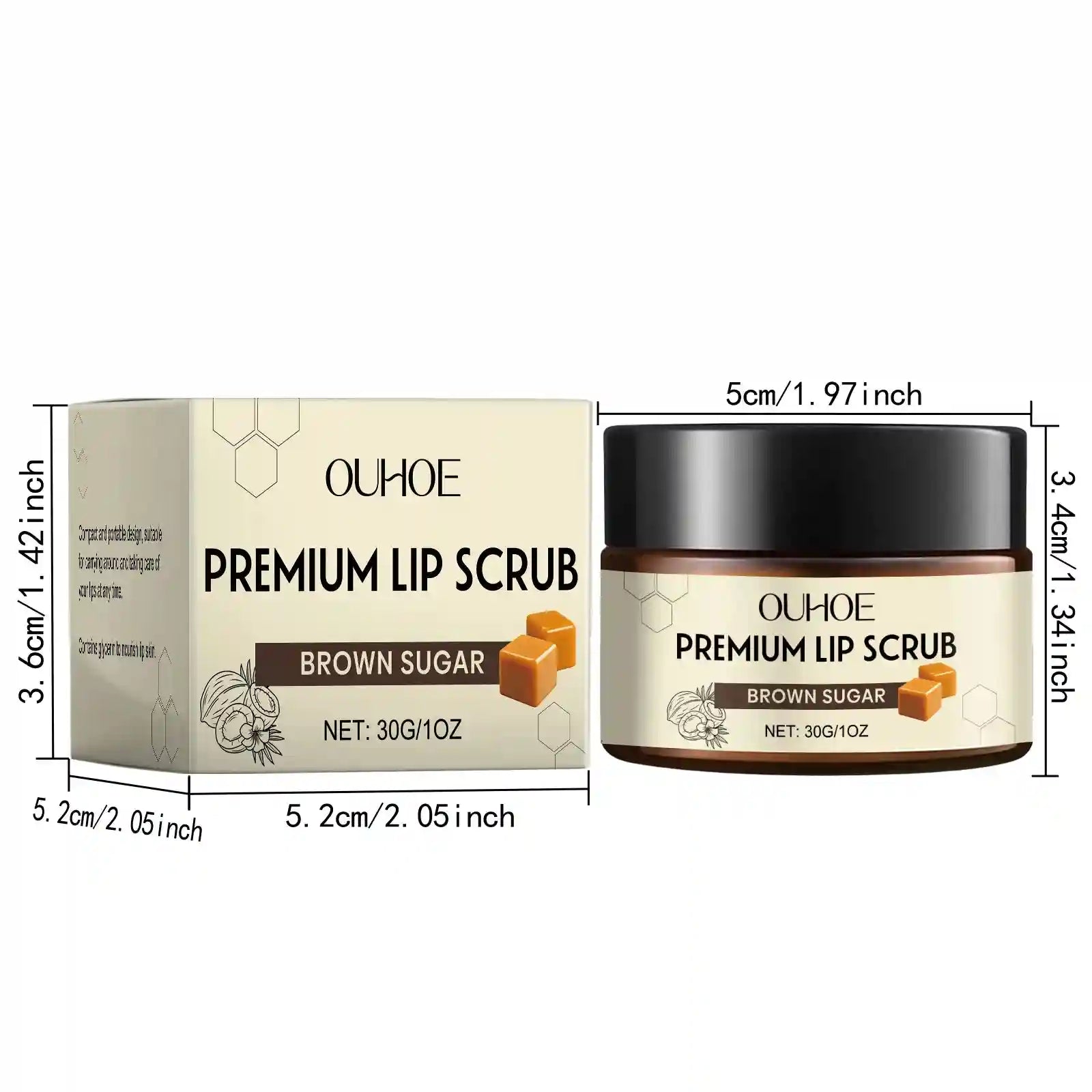 Brown Sugar Lip Scrub - Gentle Exfoliating Lip Treatment (30g) Lip Care Tidesmit