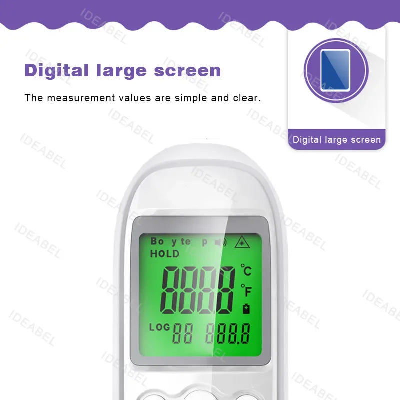 Wrist Blood Pressure Monitor LED Rechargeable English Voice Broadcast Tonometer BP Monitor Forehead Digital Thermometer