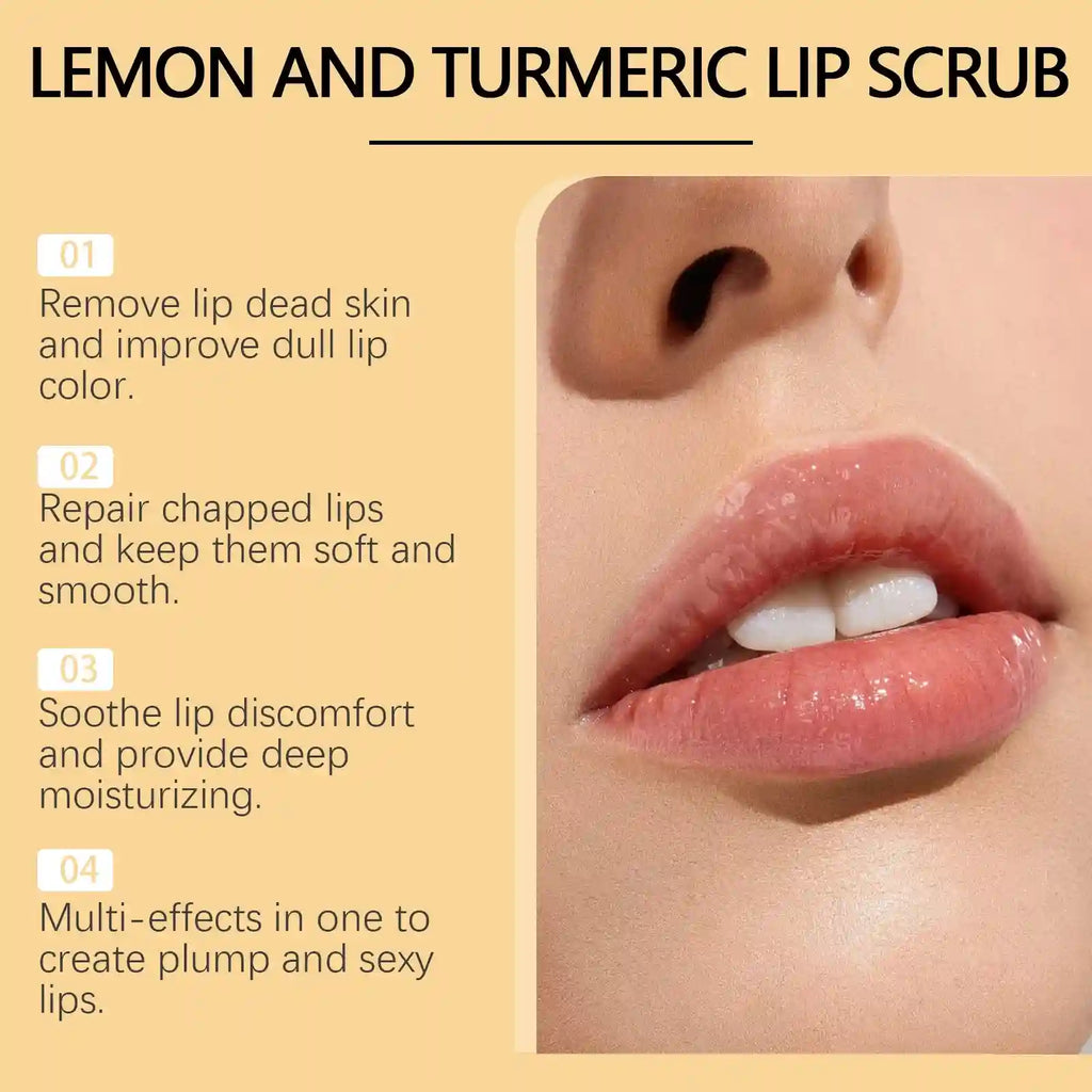 Turmeric Lemon Lip Scrub for Smoothing and Deep Hydration Lip Care Tidesmit