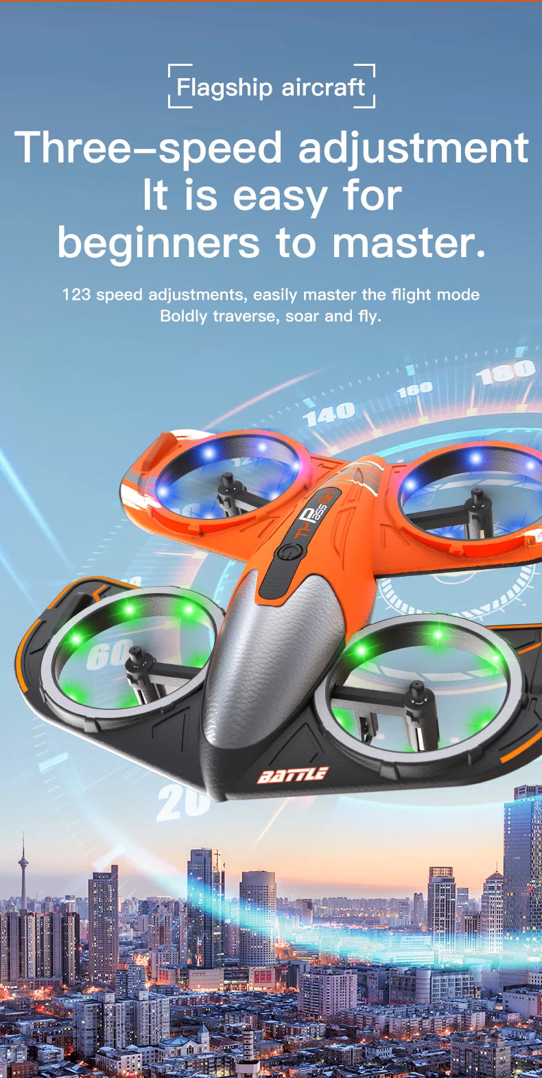 Foldable Camera Drone - Beginner RC Quadcopter with Obstacle Avoidance Tidesmit