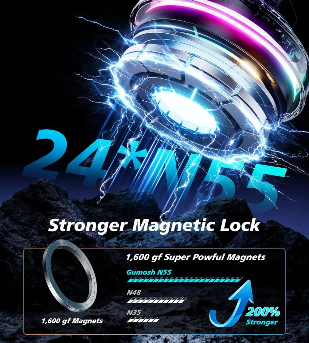 Magnetic Wireless Car Charger with Cooling Fan for iPhone 15-17 Tidesmit