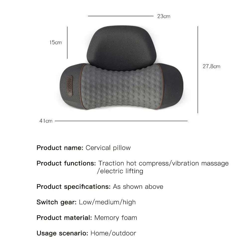 Neck Massager Pillow with Heating and Traction for Muscle Relief Back Massage Instrument Tidesmit
