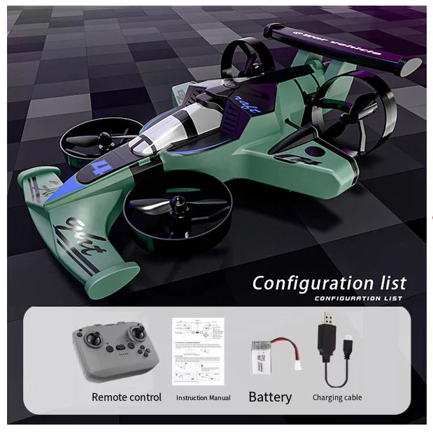 Remote Control Drone Car 2-in-1 Flying Vehicle - White, Green, Purple Green Tidesmit