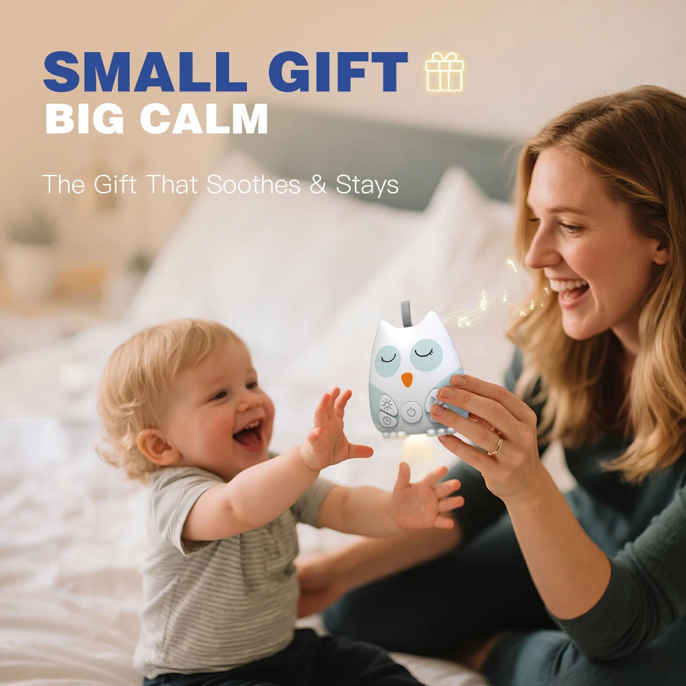 White Noise Machine Portable Baby Sleep Assistant Smart Cry Detection 15 Calming Sounds Night Light Timer Baby Shower Gift