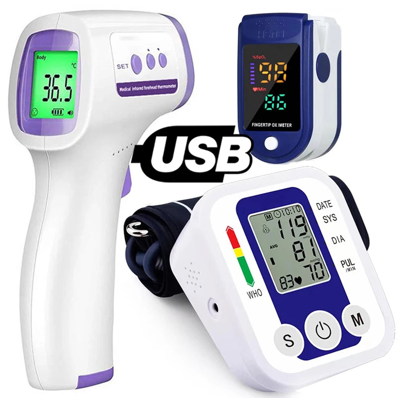 Digital Arm Blood Pressure Meter Cuff Medical Automatic Pressure Tonometer Tensiometer Heart Rate Pulse Meter BP Monitor Healthy