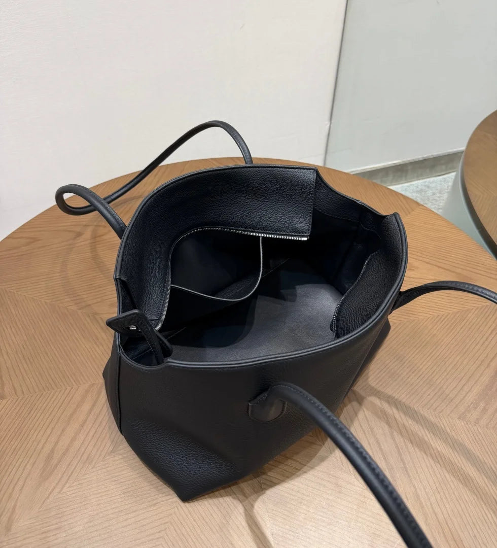 2026 new cow spine leather large capacity shoulder bag, leather handbag, commuting leather women's bag, high-end customized vers