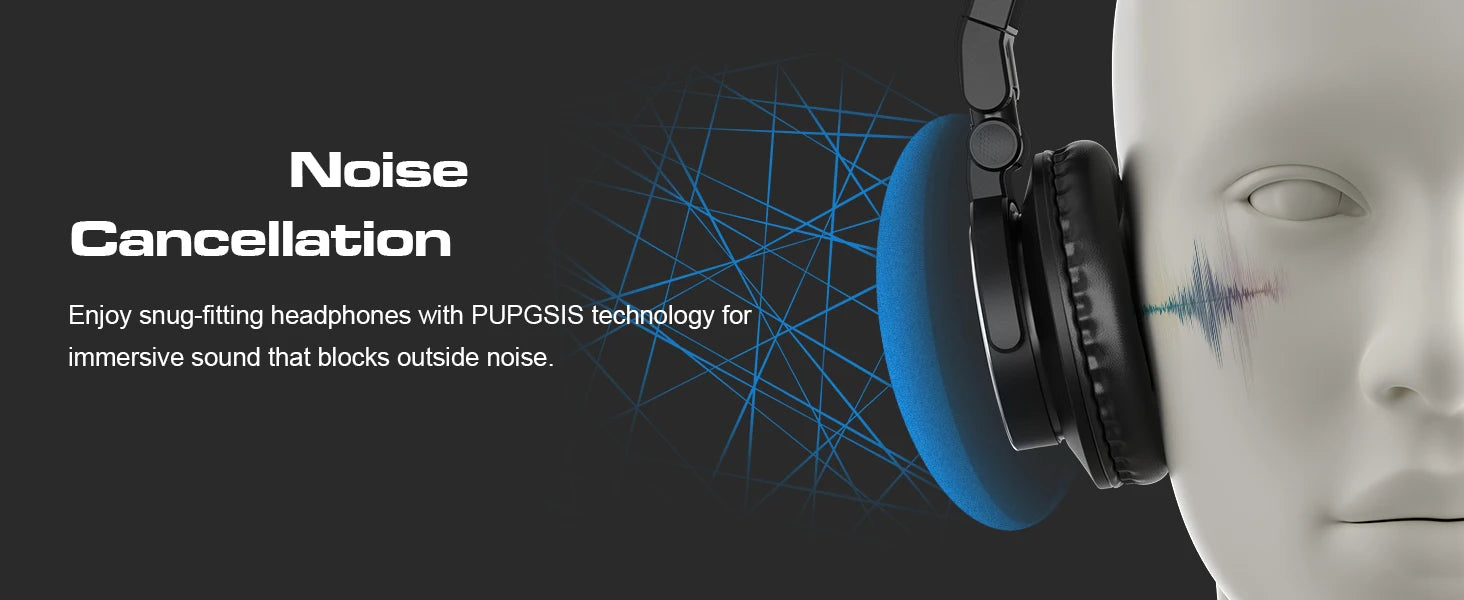 Studio Headphones - Over-Ear Professional Audio Monitoring (Black) Tidesmit