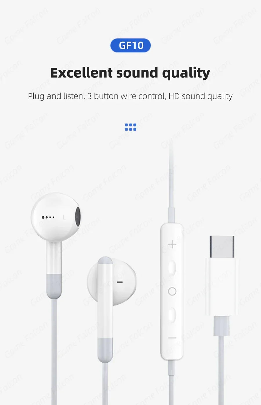 Tidesmit Wired USB-C Earbuds with In-Ear Noise Isolation - 1 Pair Tidesmit