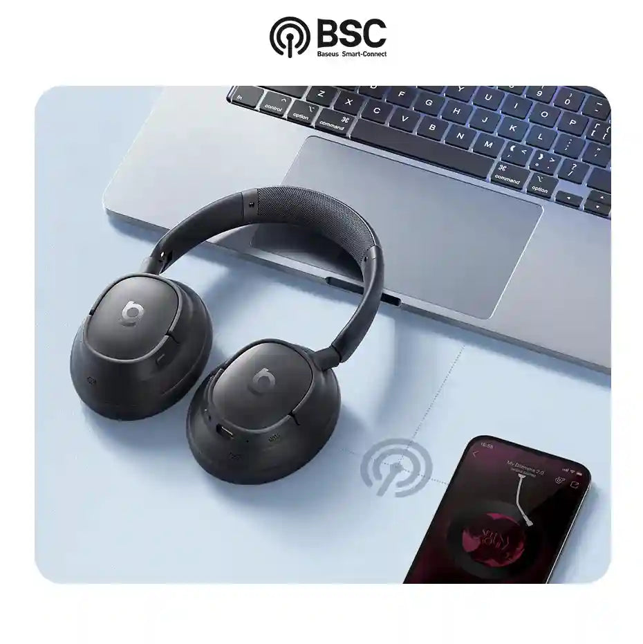 Wireless Noise Cancelling Headphones: 80Hr Battery Over-Ear Audio Tidesmit