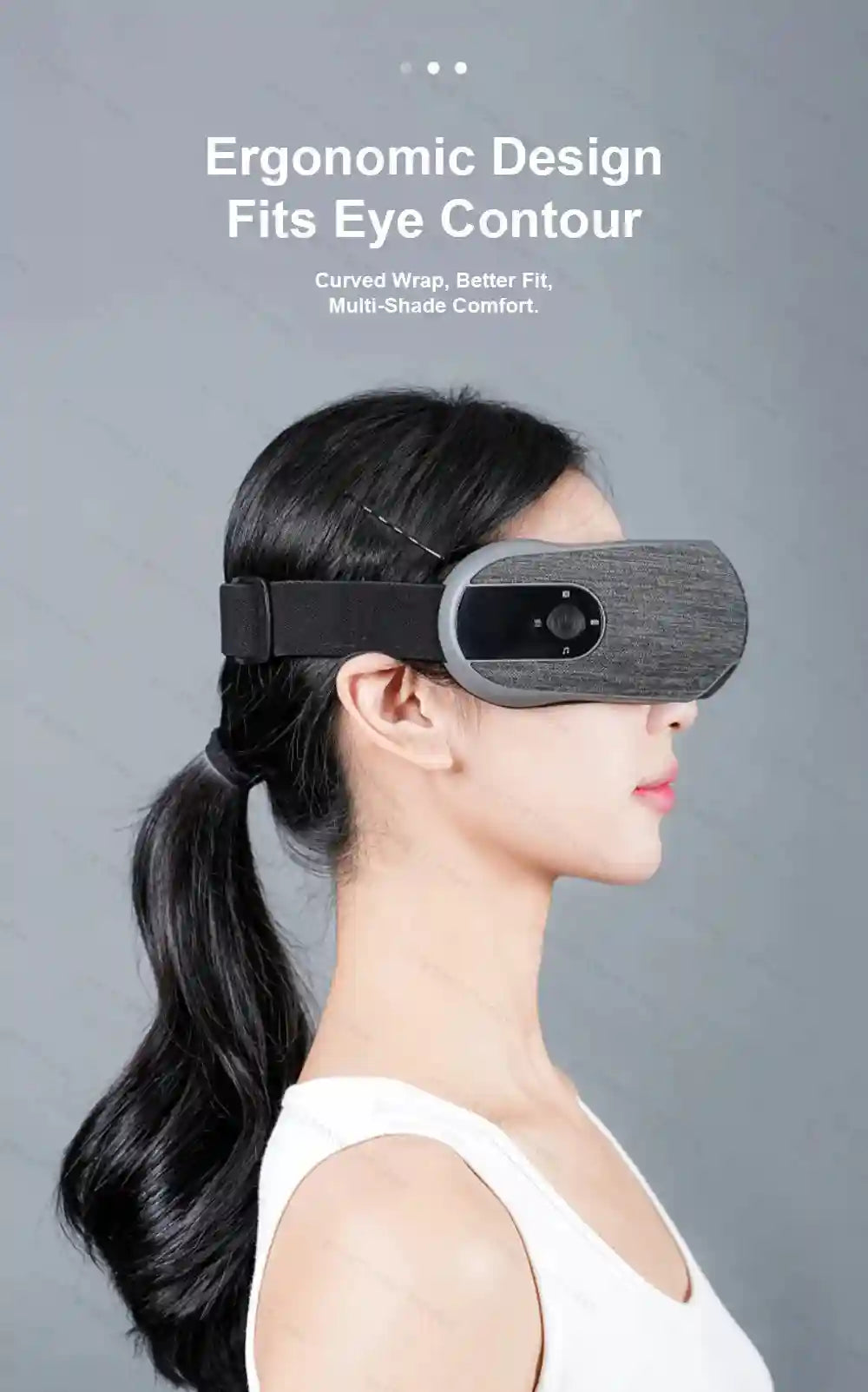 Smart Eye Massager with Heat and Air Compression - Black Eye Massage Instrument Tidesmit