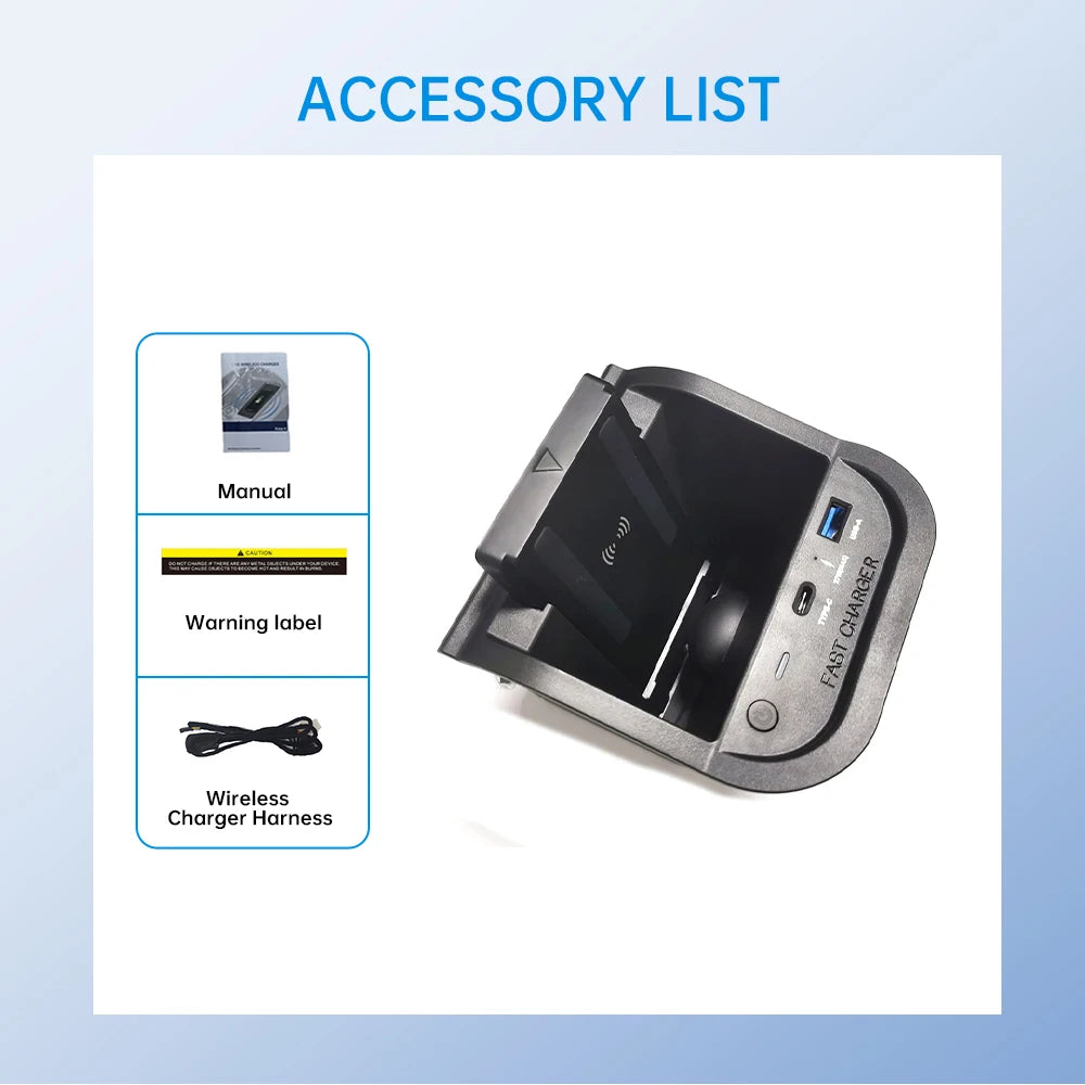 Wireless Charger for Mercedes-Benz A-Class, CLA, GLA - 15W Qi Certified Car Wireless Charger 15W 2 Coils Tidesmit