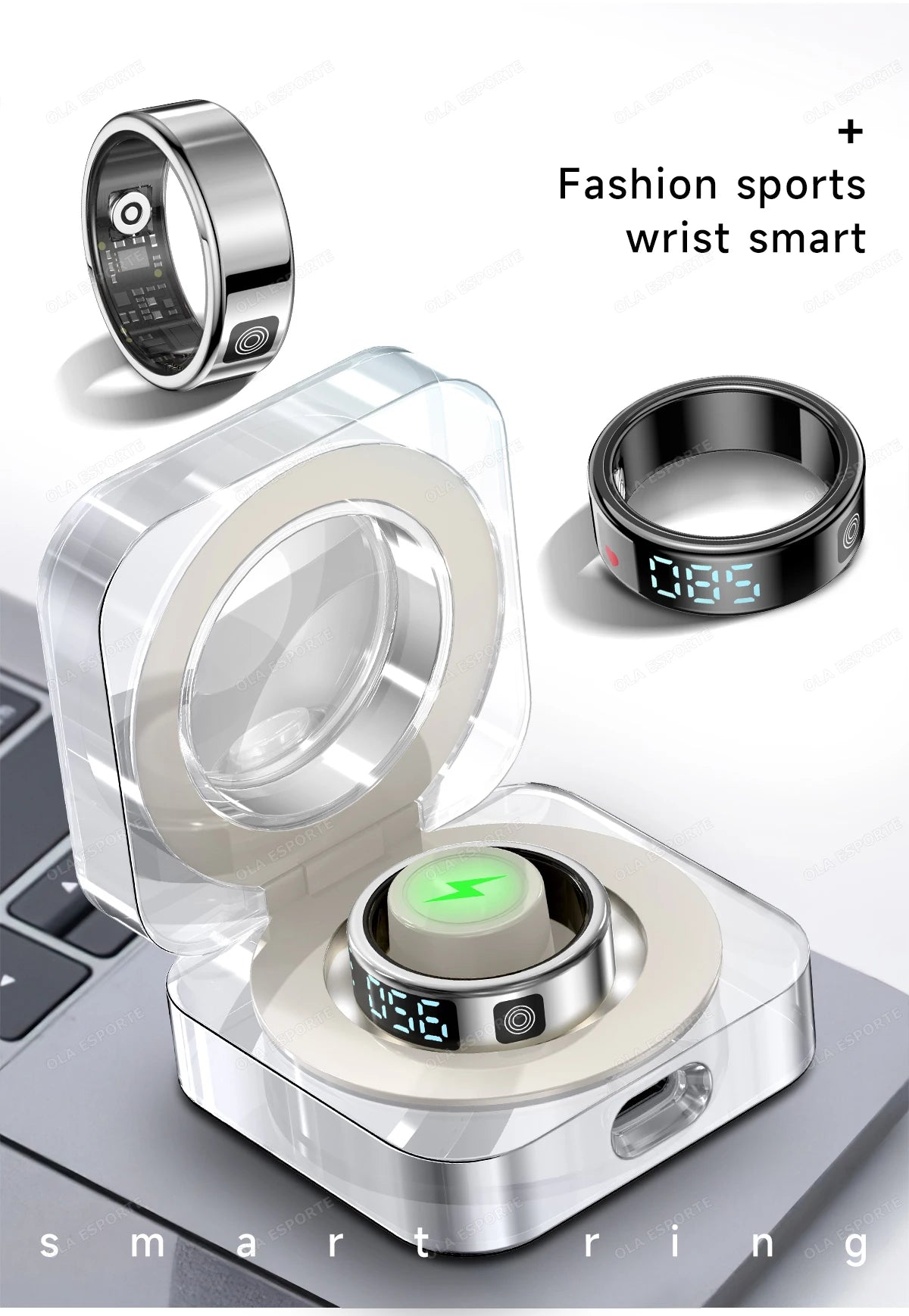 Smart Health Ring with Biometric Heart Rate and Blood Oxygen Tracking Tidesmit
