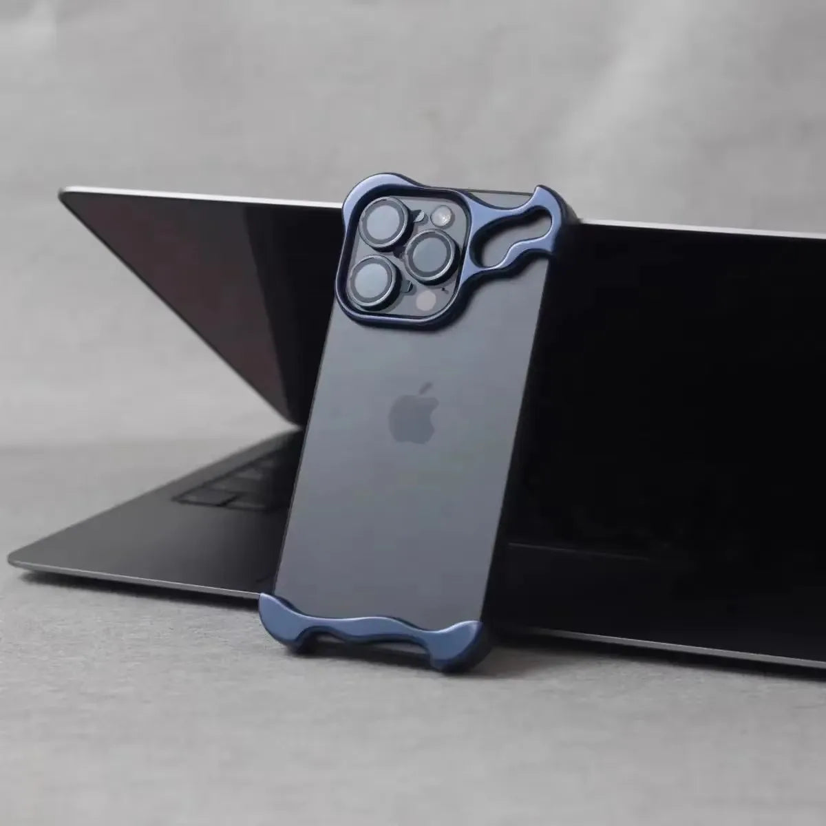 iPhone 16 Pro Metal Bumper Case | Aluminum Alloy Shock-Absorbing Cover Blue Tidesmit