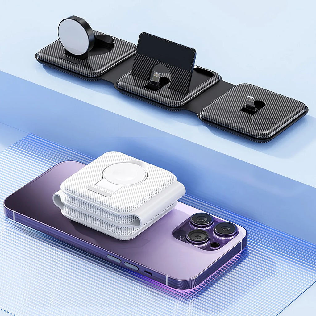 3-in-1 Foldable Wireless Charging Station for iPhone and Apple Watch Tidesmit
