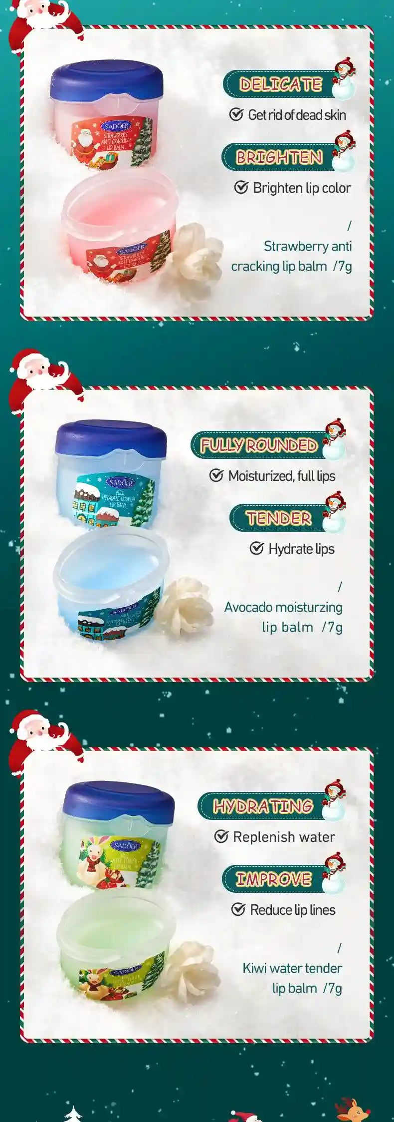Moisturizing Lip Balm Set - Hydrating Lip Care Treatment 3-4pcs Lip Care Tidesmit