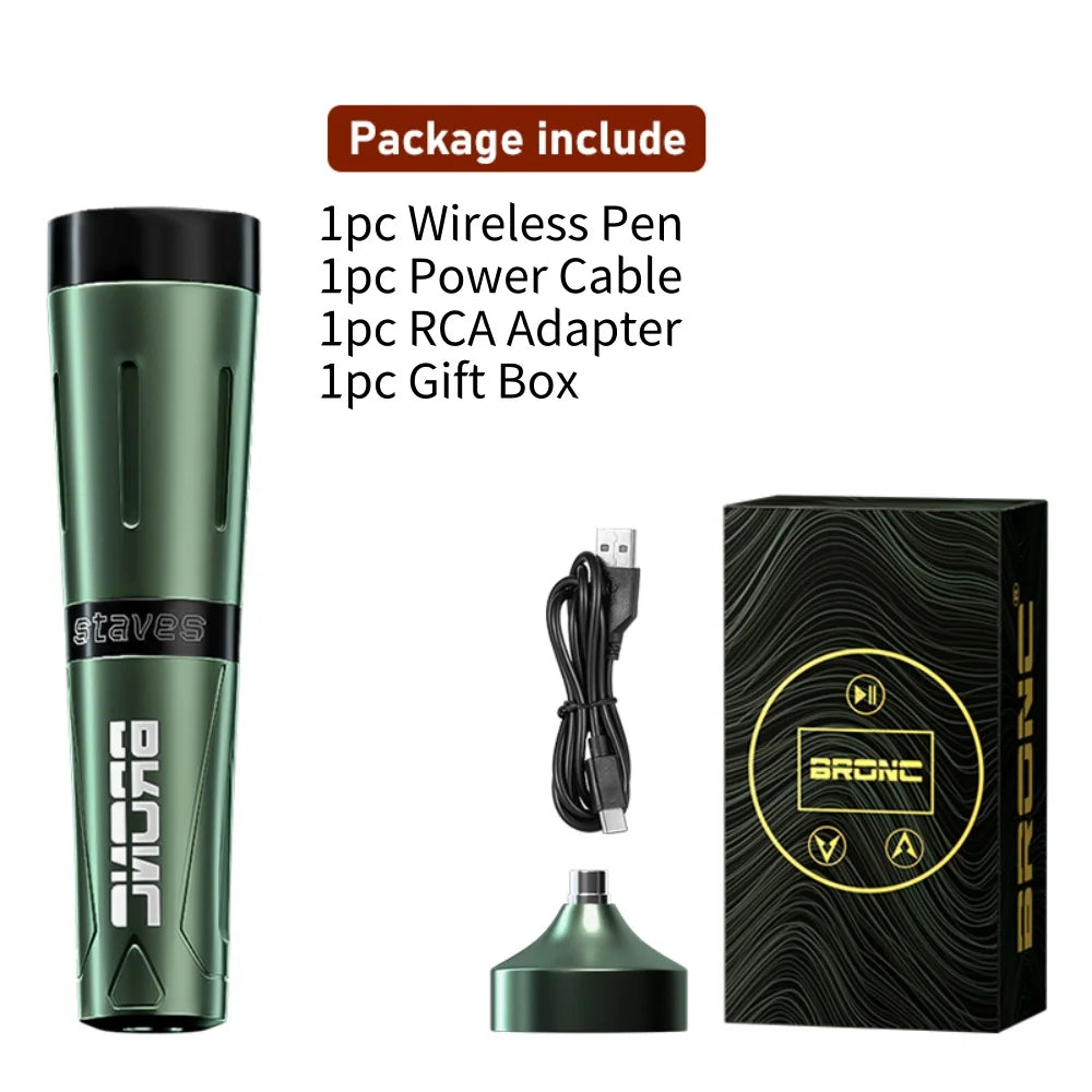 Wireless PMU Machine for Permanent Makeup - 1800mAh Battery Permanent Makeup Machines army green Tidesmit