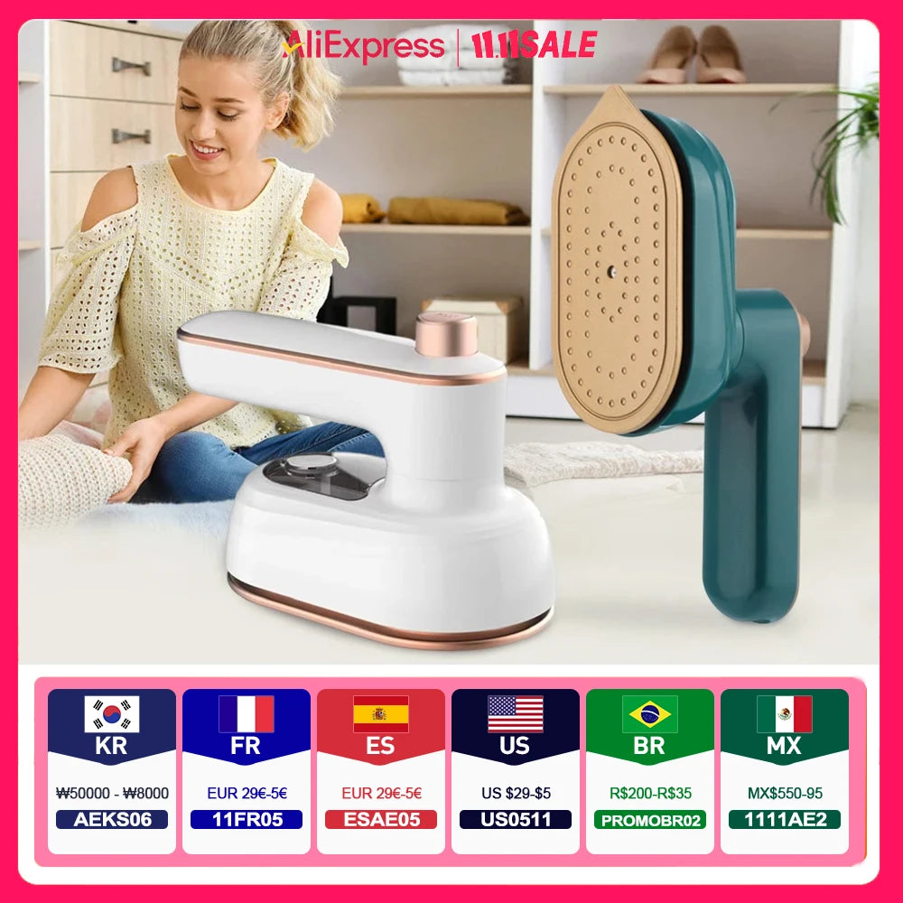 Tidesmit portable garment steamer and mini handheld rotating iron for efficient wet and dry clothes ironing at home