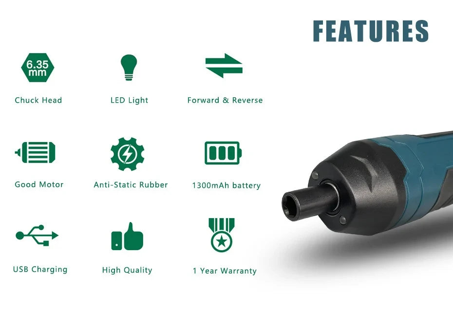 Mini Rechargeable Electric Screwdriver Set Adjustable Torque Cordless Drill for Precision Repair & Electronics Maintenance Tools
