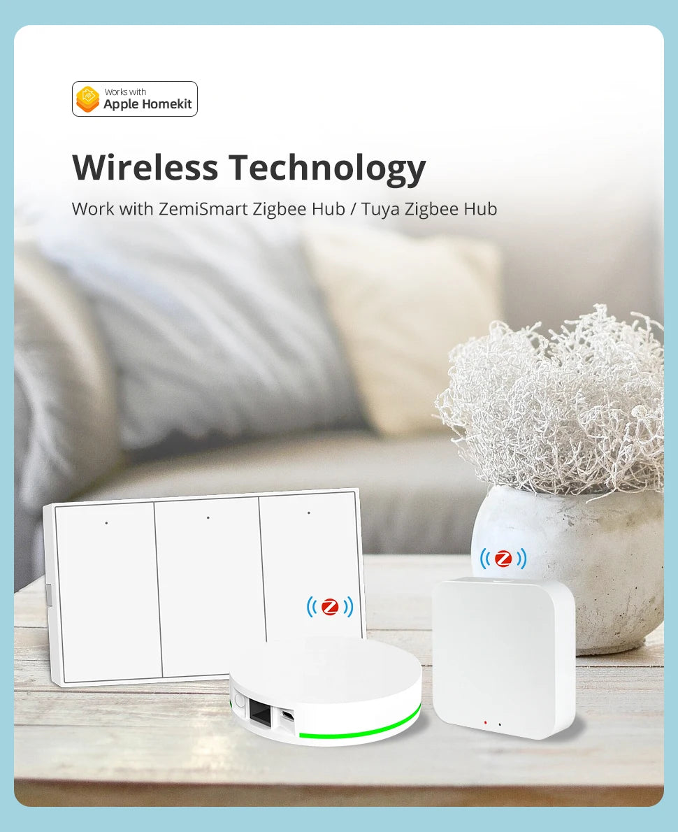Zemismart Zigbee US Wall Light Switch Work with Tuya Samrt life APP No Neutral Interruptor Timer Alexa Google Home Voice Control