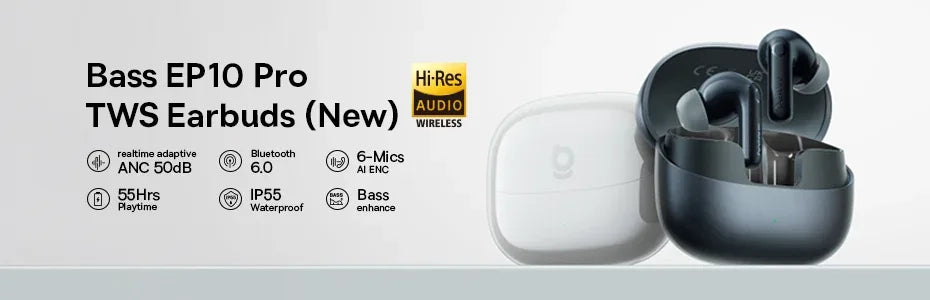 Tidesmit 48dB Active Noise Cancelling Wireless Earbuds - Bluetooth 5.3 Tidesmit