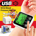 Wrist Digital Blood Pressure Monitor Heart Rate Pulse Meter Measure Sphygmomanometer LCD Screen Portable Health Care Tonometer