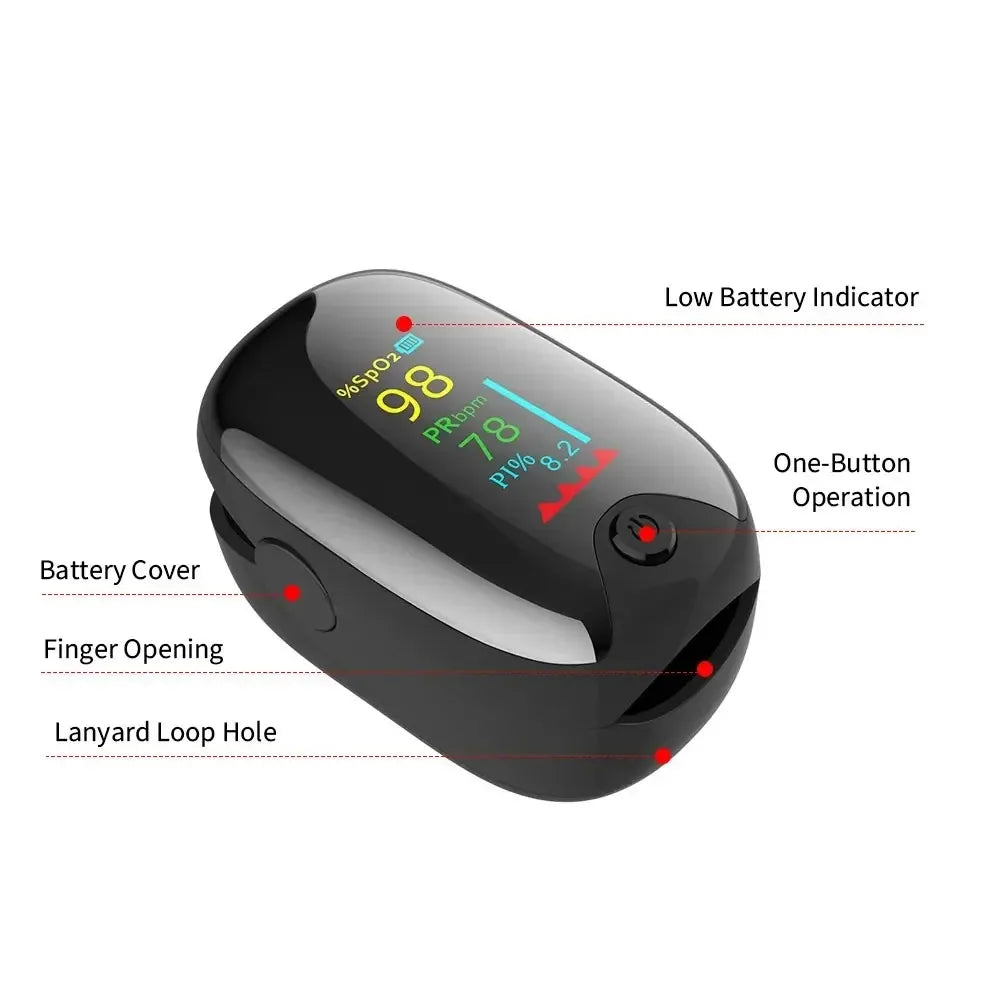 Oxygen Saturation Meter Pulse Meter Finger Clip Pulse Oximeter Digital Fingertip Pulse Oximeter Blood Pressure Monitor