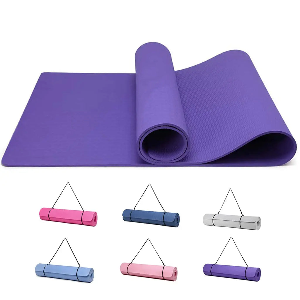 Good Nite TPE Yoga Mat - Non-Slip 183x61x0.6cm for Pilates, Fitness & Training, with Carry Strap