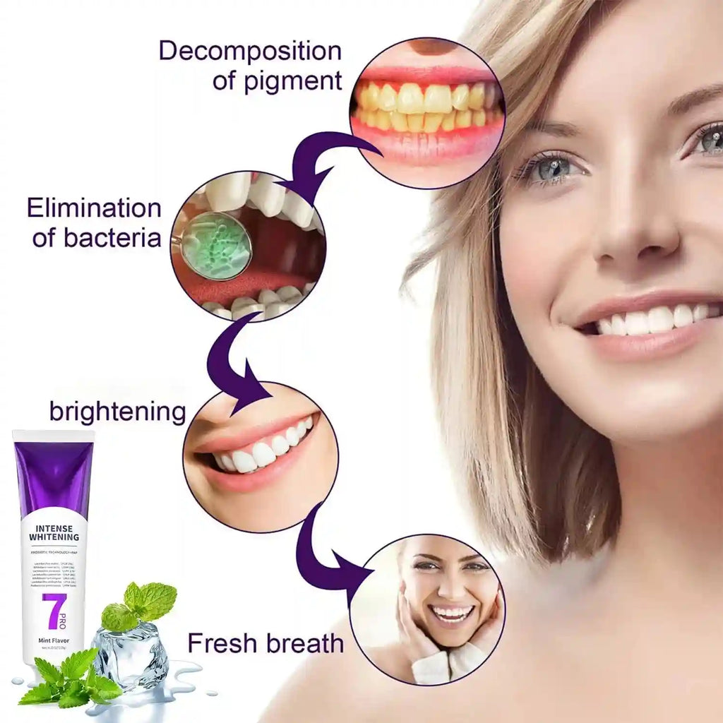 Tidesmit 7D Probiotic Advanced Whitening Toothpaste for deep cleaning and brighter smile with mint flavor