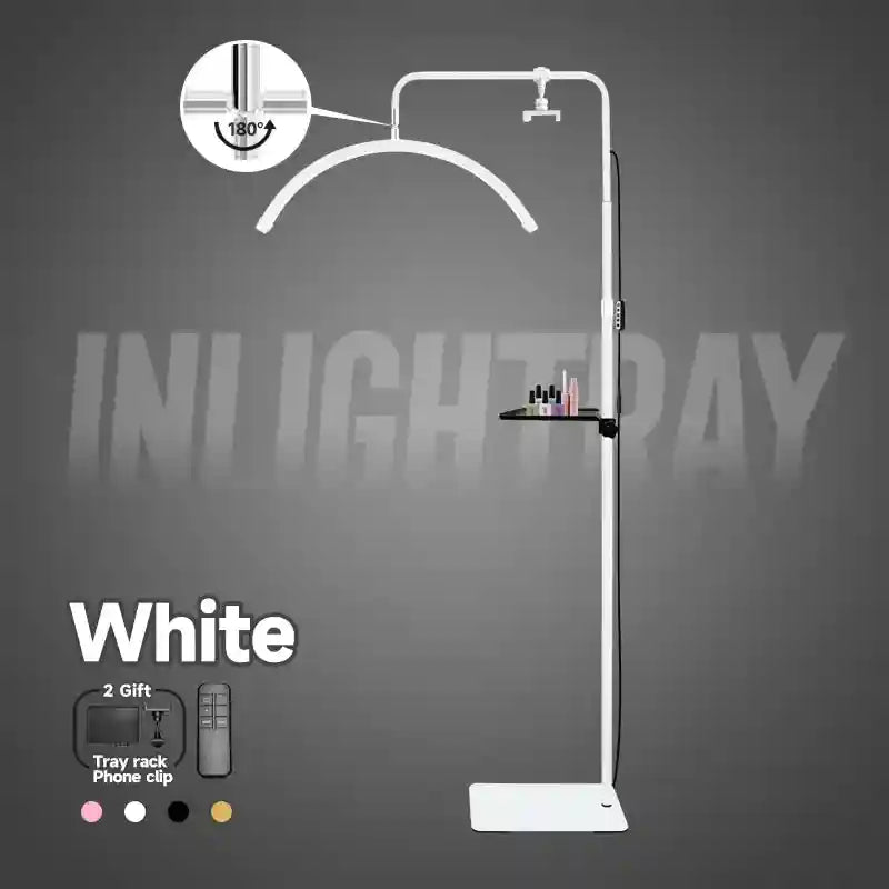 Half Moon Floor Lamp for Eyelash Extensions - Adjustable LED Salon Light White Standard China Mainland Tidesmit