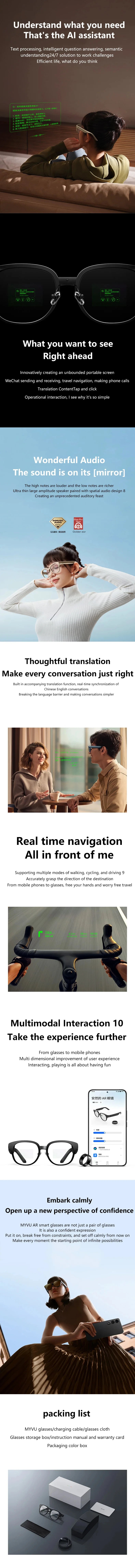 AR Glasses with Real-time Translation Voice Prompt - Gray Tidesmit
