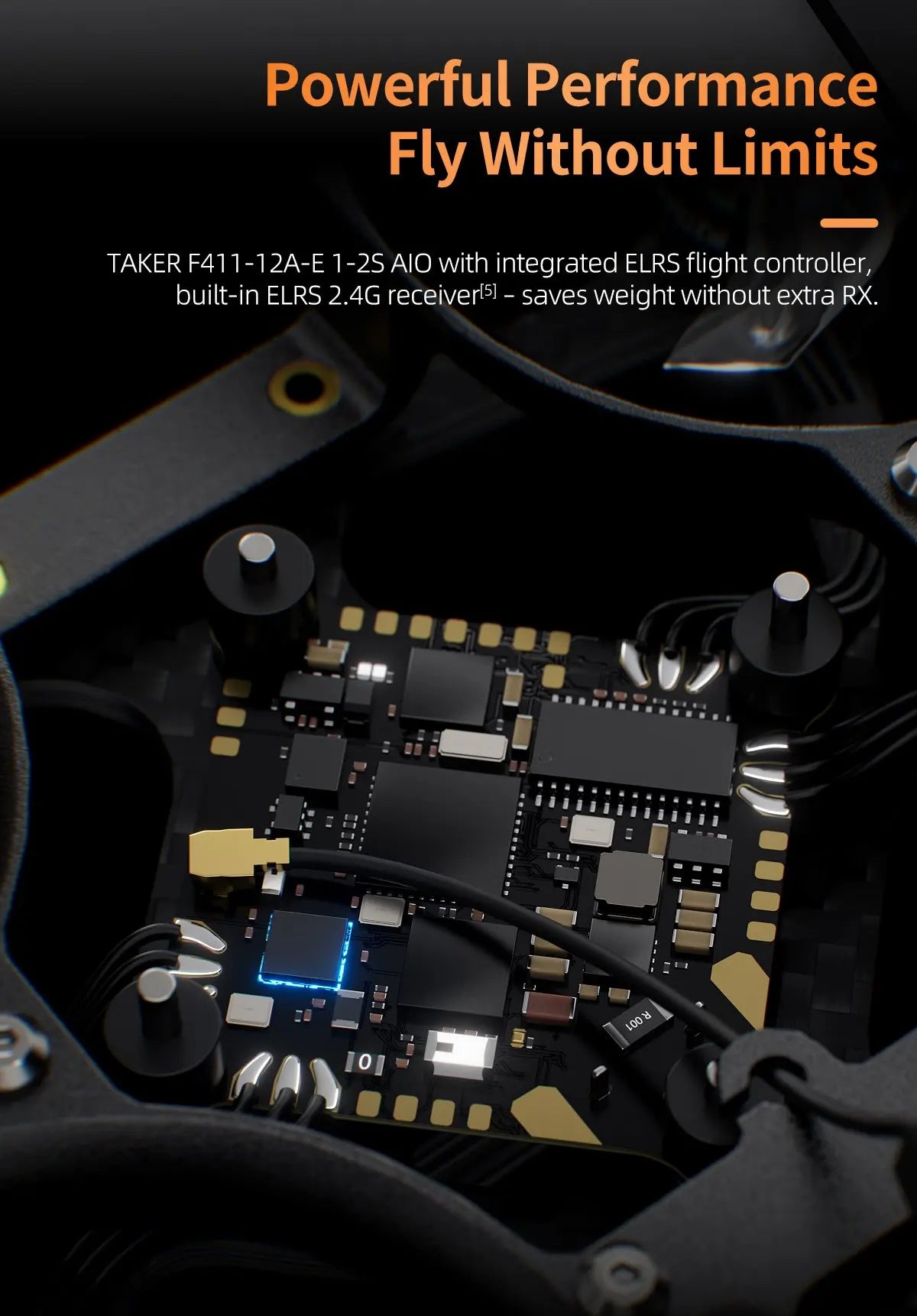 FPV Drone DarkStar16 O4 Pro 2S TinyWhoop ELRS 2.4G by Tidesmit Tidesmit