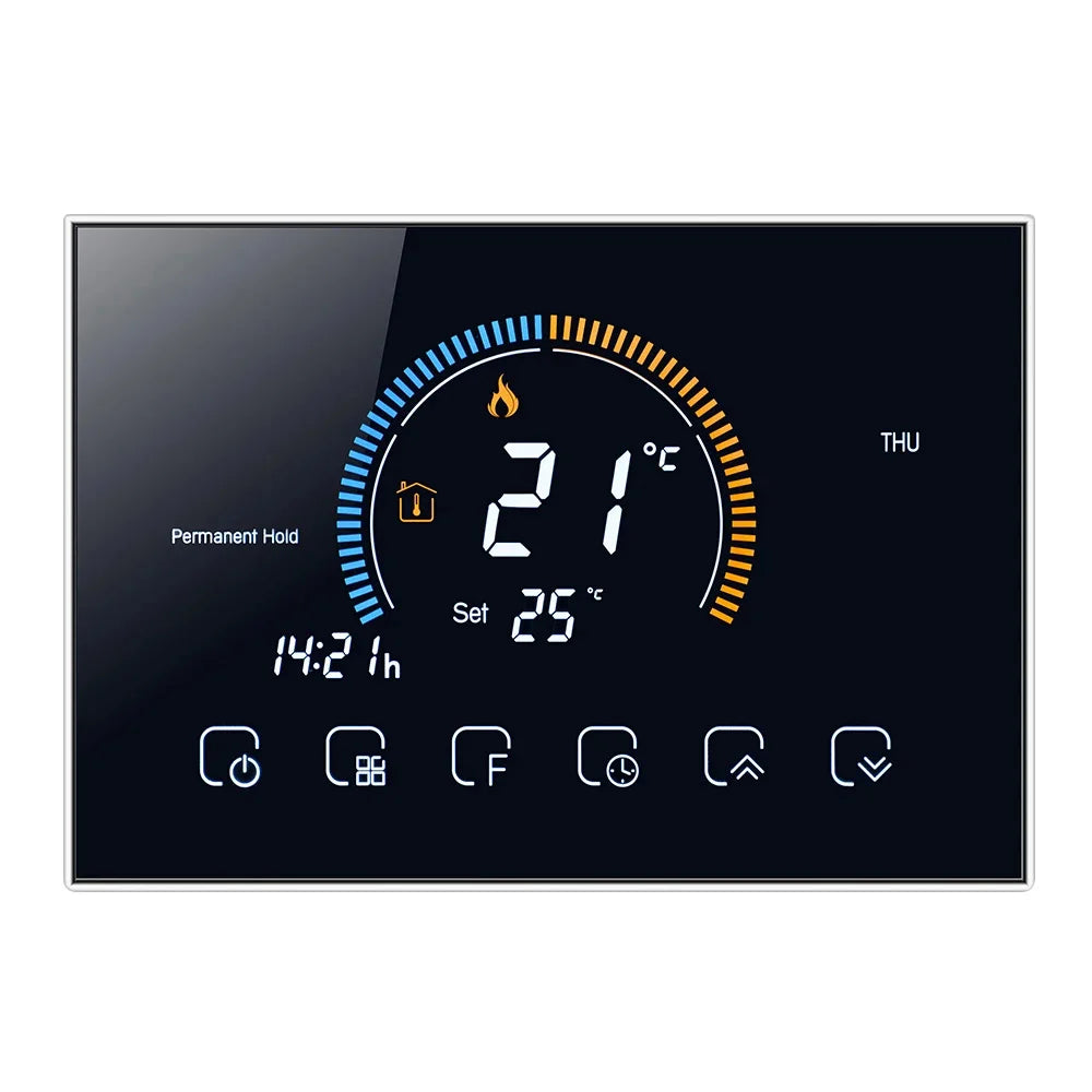 WiFi Smart Thermostat for Home Heating - Colorful Touchscreen Model black Tidesmit
