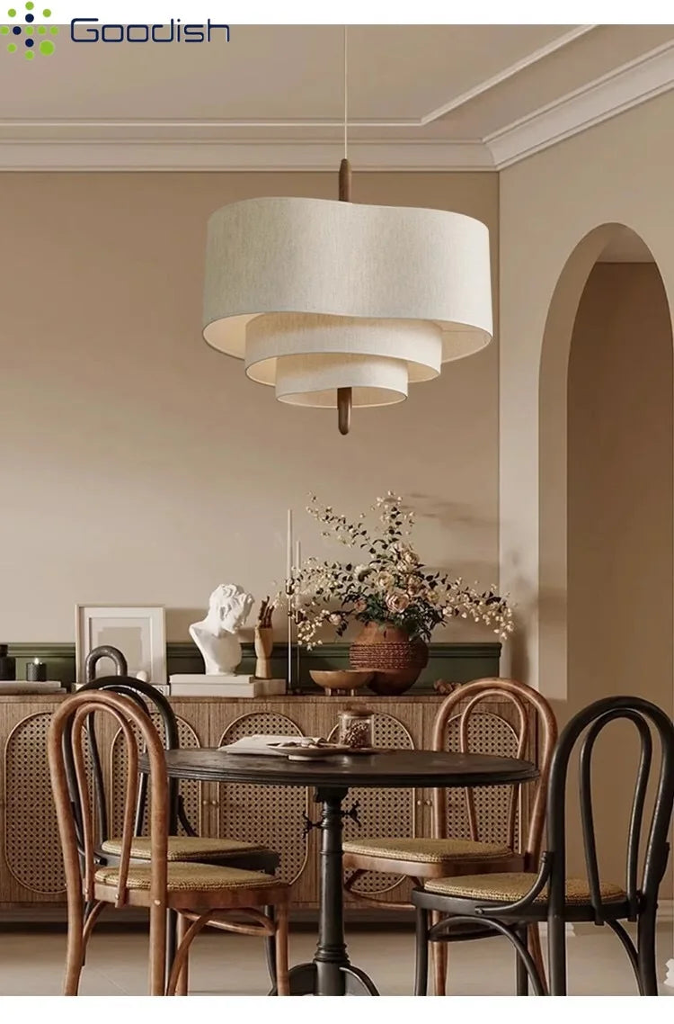 Wabi Sabi Fabric LED Pendant Light 58cm - Adjustable Ambient Lighting Tidesmit