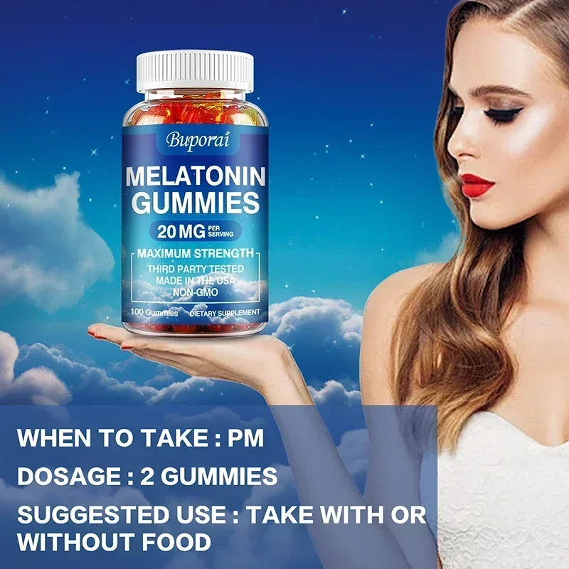 Melatonin 20 Mg Gummies - Relieve Insomnia Healthy Sleep Quality Deep Sleep Stress Relief
