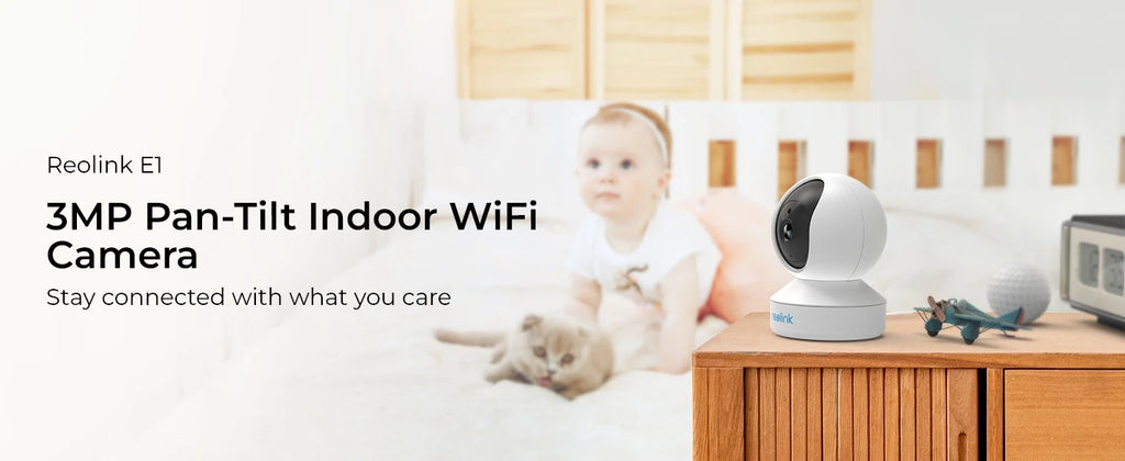 REOLINK 5MP WiFi Security Camera Person/Pet/Crying Detection Indoor Baby Monitor 2 Way Audio PT Auto Tracking IP Camera E1-Pro