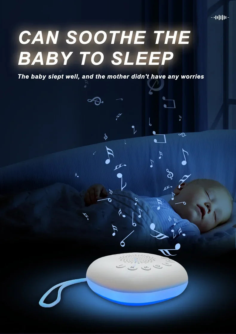 White Noise Machine Portable Baby Sleep Machine Soothing Sounds Sleep Therapy Sound Monitor Generator for Babies Adult Relax