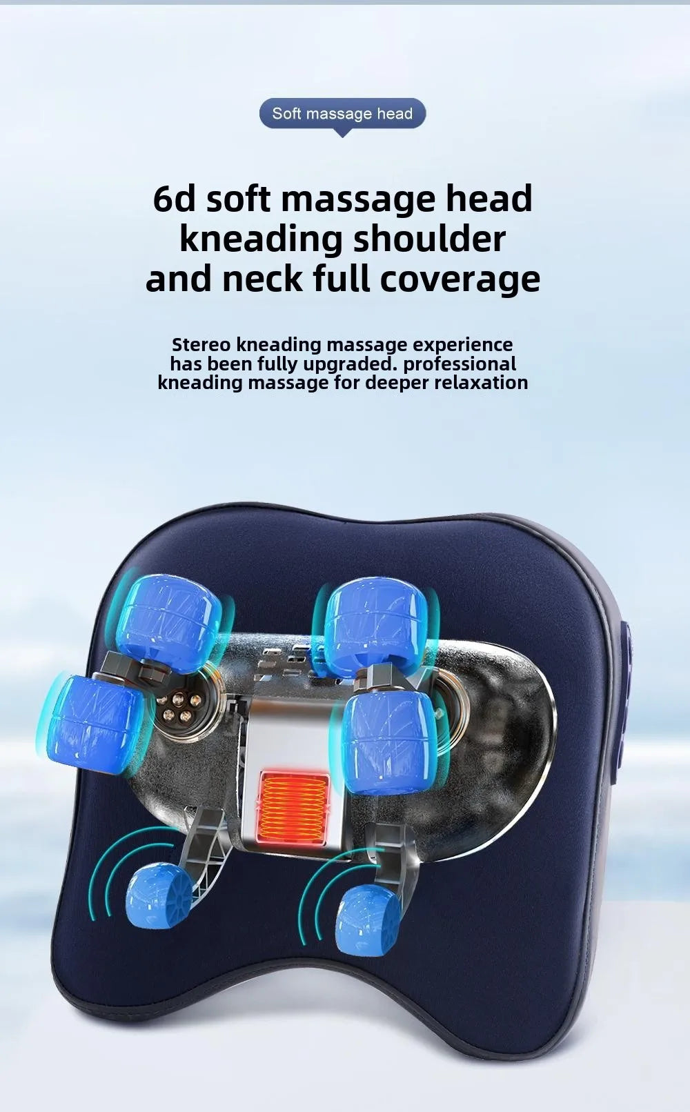 Shiatsu Neck Massager Wireless Rechargeable Heat Therapy - Tidesmit Relaxation Treatment Tidesmit