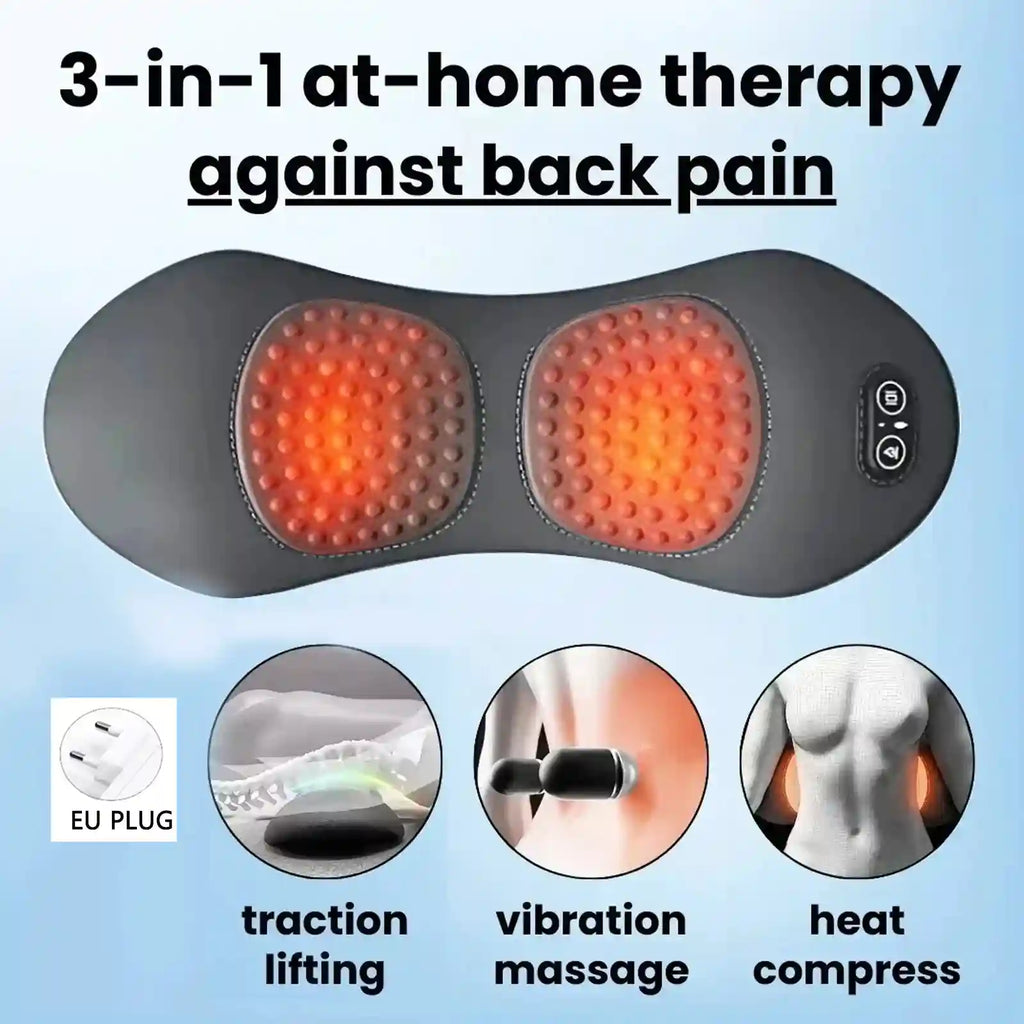 Back Massager with Heat and Vibration for Pain Relief - Tidesmit Relaxation Treatment Massager EU Plug Tidesmit