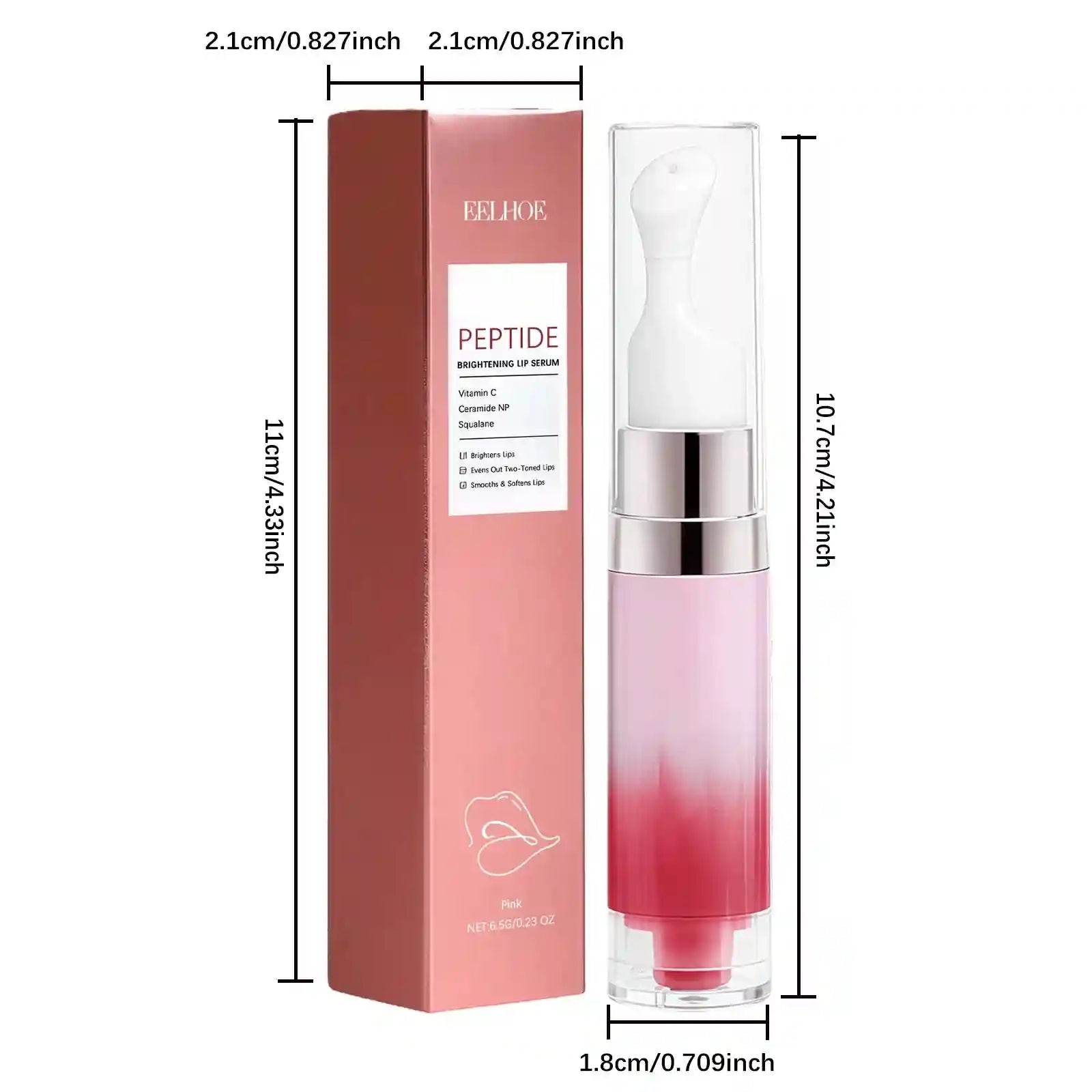 Hydrating Lip Serum: Plumping & Smoothing Lip Treatment | Tidesmit Lip Care Pink Tidesmit