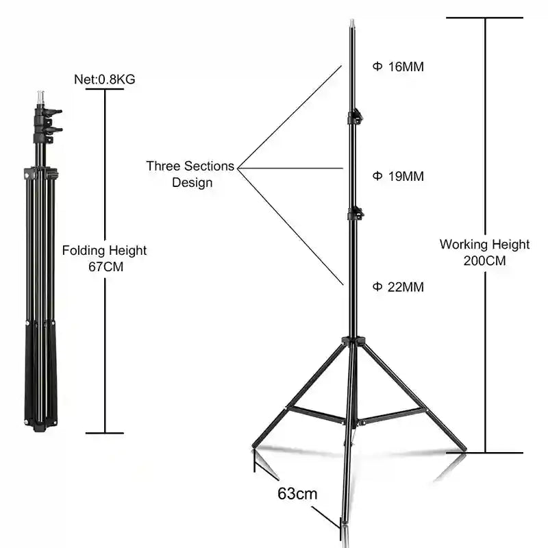 18 Inch RGB LED Ring Light with Tripod - Dimmable Studio Lighting Tidesmit