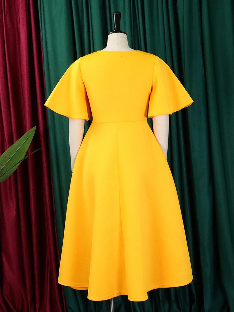 Wmstar Dresses for Women V Neck Elegant Fashion Party Maxi Dress New in Summer Fashion Clothes Wholesale Dropshipping S-3XL