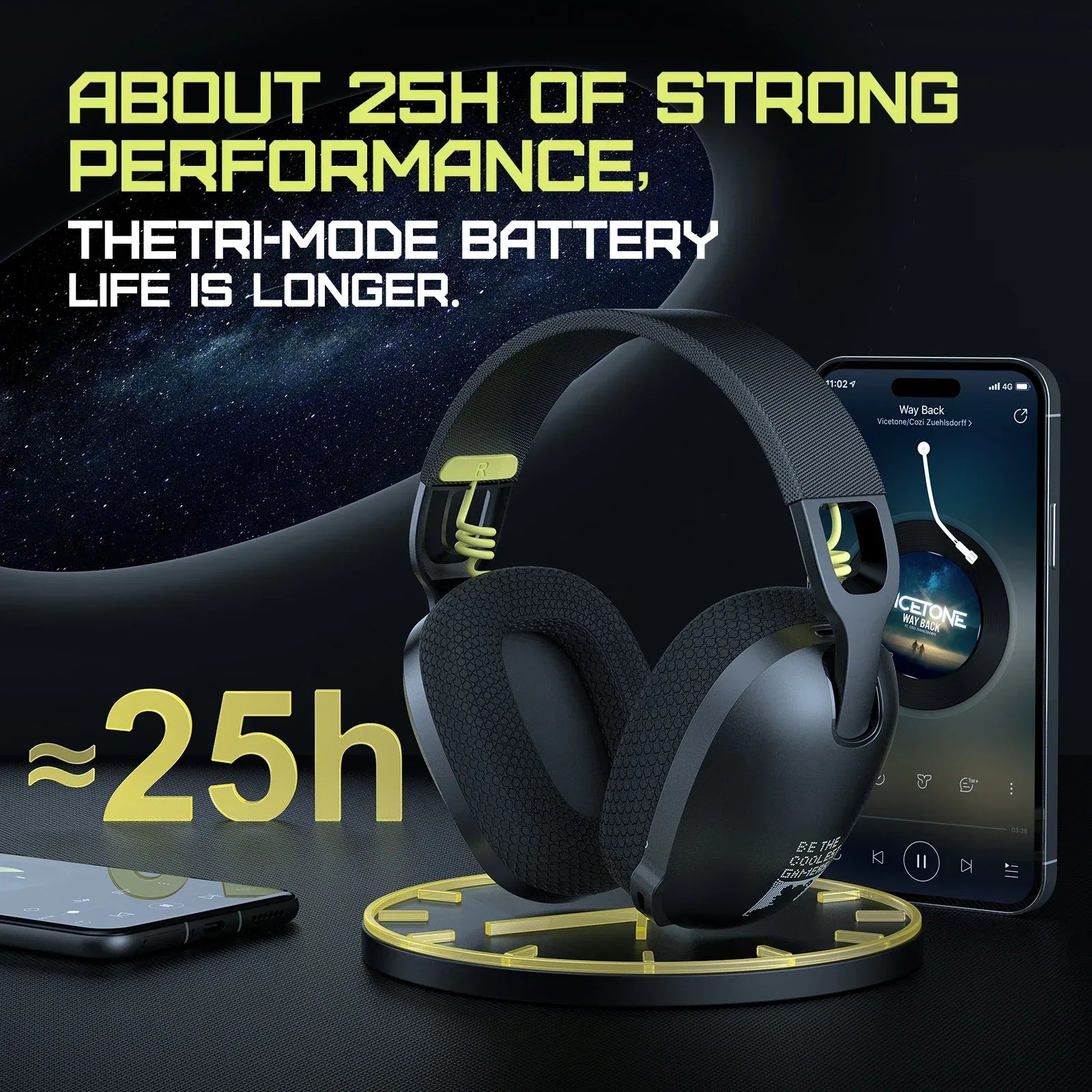 Tidesmit 2.4GHz Wireless Gaming Headset for PC PS5 with Boom Mic Tidesmit