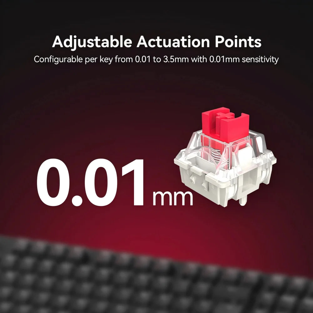 DarkBeacon Flux 87 Hall Effect Gaming Keyboard Wired, 80% Layout PC MAC Esports Keyboards, Red HE Magnetic Switch, 0.01mm Rapid Trigger, Adjustable Actuation, 8000Hz Polling, Hot Swappable, RGB Backlit, RS/SOCD/DKS/MT