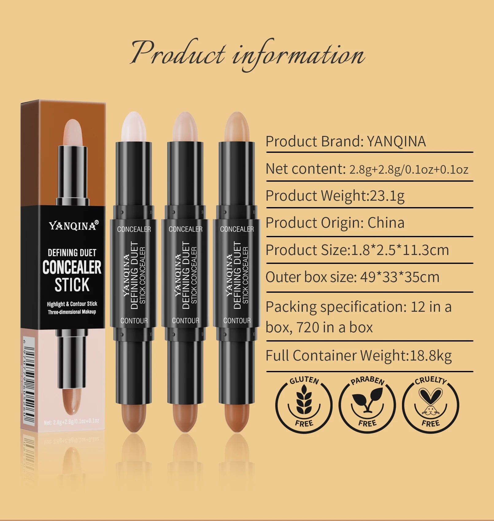 Tidesmit Contour Stick Duo texture close-up showing double-ended highlight and shadow cream for full coverage makeup