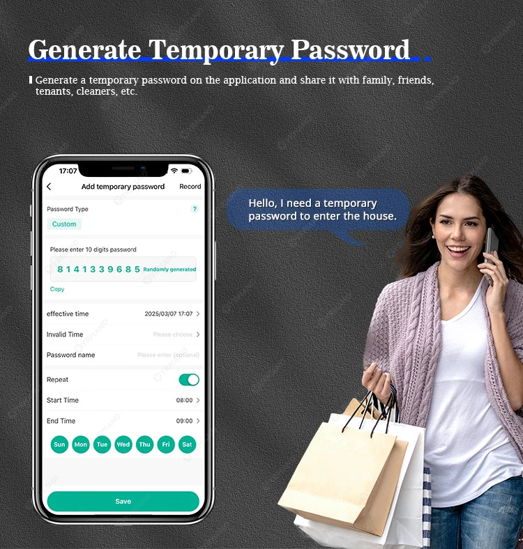 Tuya Smart Door Lock F7｜3D Face Recognition + 2K Camera + Fingerprint｜Works with Google/Alexa/Security Camera