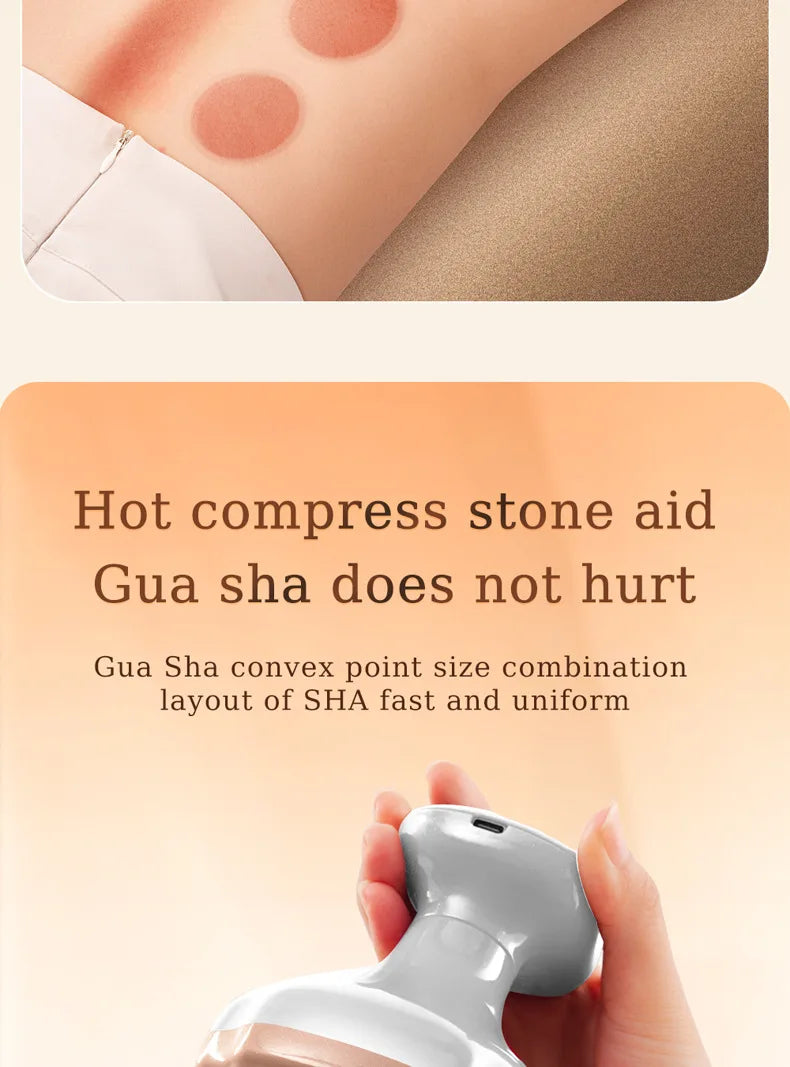 Electric Gua Sha Massager: Heated Cupping Therapy Tool for Home Spa Relaxation Treatment Tidesmit