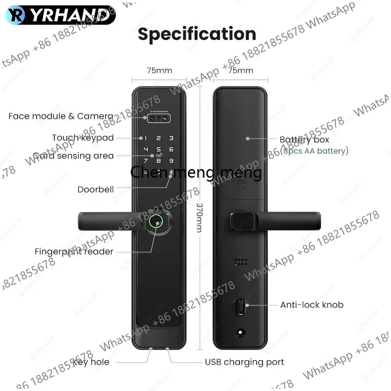3D Face Recognition Digital Door Camera Fingerprint cerradura inteligente Electronic Smart Door Lock For Home